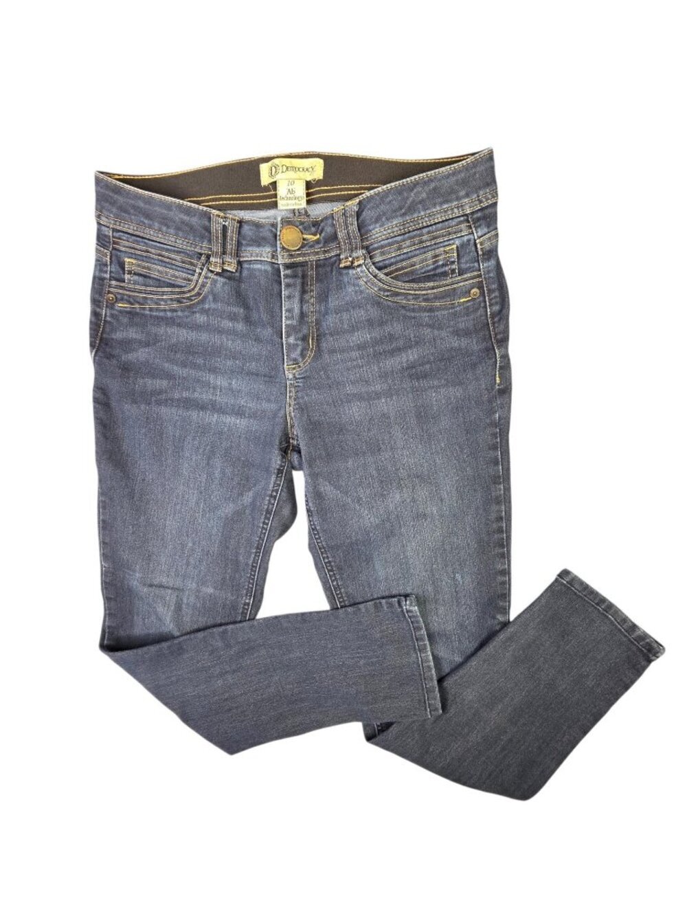 Democracy Jeans Women 10 Blue Skinny Ab Technology Mid Rise Stretch Denim